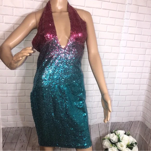 glitter gypsy dress Sequin Fringe Silver Mini Dress main image 0